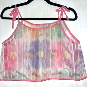 Cute flowers print cropped top